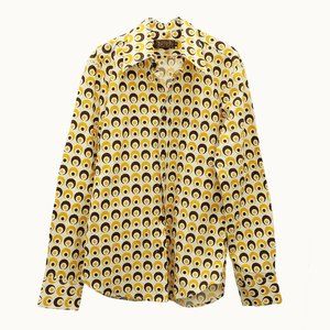 Chenaski Eyeball Print Button-Down Shirt